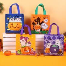 3/12/24pcs Halloween Non-Woven Gift Bags With Handles, Holiday Packaging Bags, Storage Bags, Halloween Party Decoration, Gift Wrapping, Trick Or Treat Party - Multicolor - View 1
