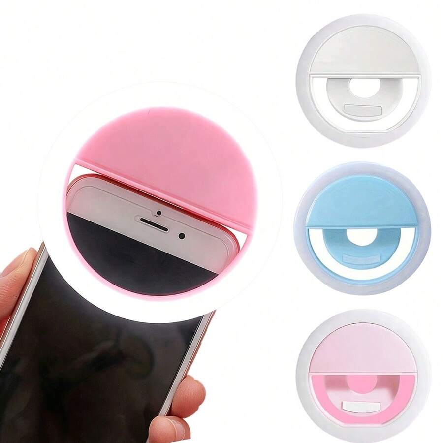 1 قطعة ضوء سيلفي، ضوء حلقة LED قابل للشحن عبر USB قابل لتعديل السطوع، مناسب للهاتف الذكي والمكياج والهدايا