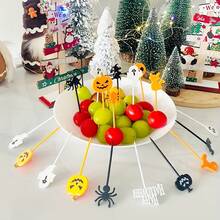 Pack Of 40 Assorted Fruit Skewers-Decorative Picks Suitable For Dinner Parties, Family Gatherings, Bars, And Outdoor Camping; Ideal For Garnishing Fruit, Pastries, Salads, And Bento Boxes, As Well As For Halloween And Christmas; Washable And Reusable - Multicolor - View 4