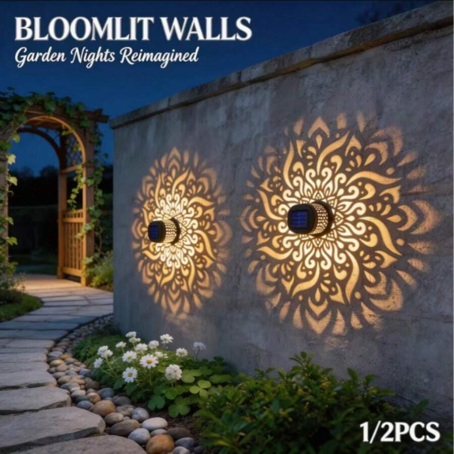 1/2/4pcs Solar Peacock Projection Colorful Lights, LED Wall Lights, Plastic Switch Controller, Nickel Battery, Suitable For Garden, Lawn, Patio, Stairs, Birthday Party Decoration - Outdoor Projector Light - View 1
