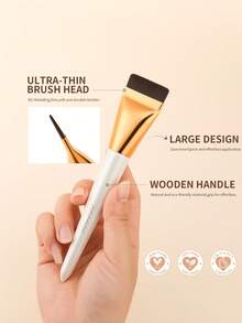 docolor 3-Piece Makeup Brush Set, Zero Product Absorption, Seamless Application, Ultra-Thin Brush And Powder Puff Combination, Create Perfect Base Makeup, Complete Set Suitable For Beginners - White - View 4