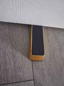 1pc Polished Metal Door Stopper, Shock Absorbing Door Wedge, Soundproof Windproof, Metal Frame With Rubber Anti-Slip Pad, No Drilling Required, Best Gift - A - View 3