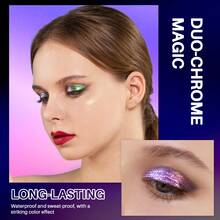 CHARMACY Waterproof Chameleon Liquid Eyeshadow 1pc Metallic Iridescent Pigment Cyberpunk Smooth Flow Tube High-Shine Crease-Proof Multi-Reflective Eye Glitter For Music Festival Teen Girls - 16 - View 4