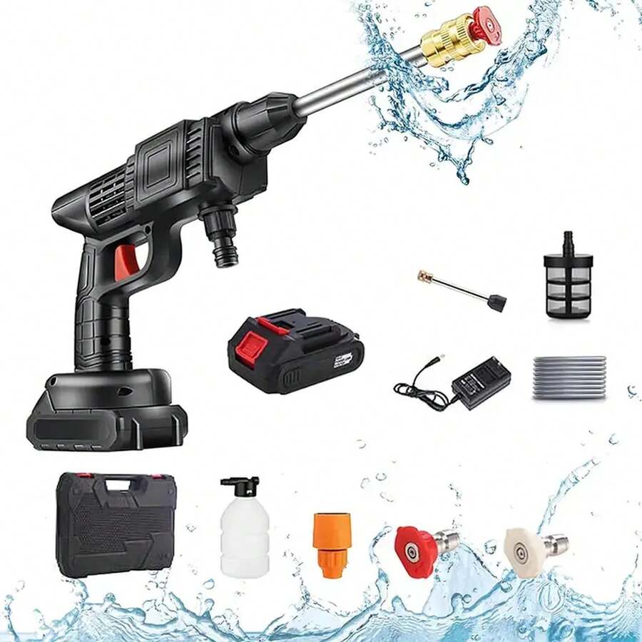 Portable Electric Car Washer - Black - View 1