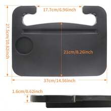 Multifunctional Car Steering Wheel Tray, Portable Car Laptop Desk With Cup Holder, Universal Steering Wheel Table For Dining, Writing, Office, Travel Car Interior Accessory - A - View 7