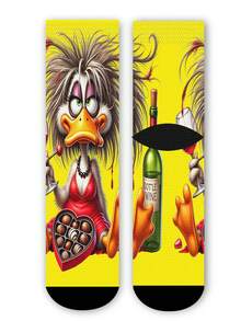 Cool 360° Printed Men's Socks - Streetwear Socks,Cartoon Duck,Internet-Famous Animals,Colorful,Funny Socks, Fit Daily, Holiday & Party Occasions - Yellow - View 6