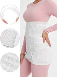 女用 2 合 1 收腹腰圍束腰帶 塑身束腰衣 腹部塑形腰帶 - 白色 - 查看 3