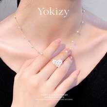 Yokizy Freshwater Pearl Heart Necklace S925 Silver 3-4mm High Luster Handmade Woven Daily Date Women Gift Style - Multicolor - View 6