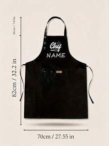 Customized Text Apron, Chef Cooking Kitchen, Unisex Chef Baking Apron, Canvas Work Apron With Pockets, Personalized Kitchen Apron With Custom Logo, Perfect For Wedding Season, Home Cooks And Baking Enthusiasts, Great Gift For Family And Friends - Multicolor - View 8