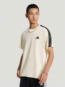 Adidas 男士 ST 3ST TEE 短袖針織無領T恤 TKX0502 - 米色 - 查看 1