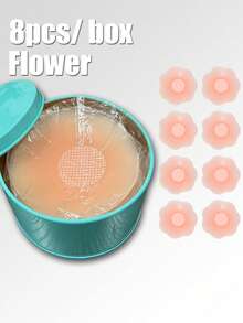 2/8/12/16Pcs Reusable Silicone Nipple Covers, Invisible Adhesive Nipple Pads With Gift Box, Skin Friendly For Strapless Seamless Dresses - Pink - View 20