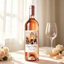 Custom Wedding Wine Bottle Labels, For Bridal Showers, Engagement Parties.Custom Champagne Spirit Labels. Personalized Anniversary Photo Wine Labels. - Multi-color - Wine Bottle Stickers - View 3