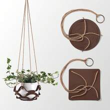 PU Leather Plant Hanger, Pack Of 1, Indoor Outdoor Home Decor Hanging Planter Holder, No Flower Pot & Plant Included - Plant Hanger - View 6