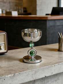 1pc Silver Color Stainless Steel Incense Burner, Stainless Steel Incense Burner Holder, With Green Beads Design,Modern Light Luxury Style,Cylindrical Aroma Diffuser,Suitable For Home Decoration,Ramadan And Eid Al-Fitr Are A Perfect Match - Green Bead Incense Burner - View 3