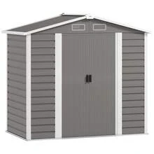 7 X 4ft Garden Shed - Light Grey Steel Storage Shed Frame With Foundation Kit In Metal For Garden - Light Grey - View 1