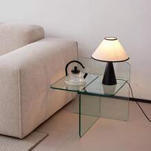 Tempered Clear Bent Glass SideTable, Transparent End Table, Sofa Table - 彩色 - 查看 2