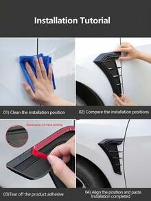 8pcs Car Exterior Decoration Fender Trim Strip Car Modification Small Tail Wing Decorative Strip Car Sports Decoration Strip Car Decorative Sticker Air Deflector Sticker Universal Style Easy Peel And Stick - A-809 - View 6