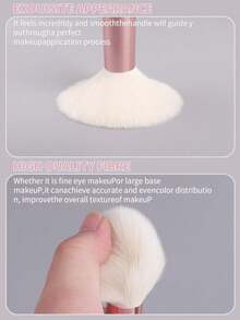 12pcs Multi-Function Makeup Brush Set, Includes Powder Brush, Blush Brush, Foundation Brush, Eyeshadow Brush, Blending Brush, Contour Brush, Slanted Makeup Sponge, Round Makeup Sponge And White Powder Puff - Baby Pink - View 4