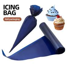 50pcs Deep Blue Thickened Piping Bags, 16 Inch Reusable Piping Bags, Anti-Burst, For Cake Cupcake Decoration, Home Kitchen Birthday Wedding Holiday Party Baking Tools, Halloween Christmas, Roll Packaging, Space-Saving - View 2