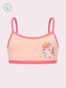 Random 6pcs Tween Girls' Camisole Underwear, Cute Cartoon Cat Pattern, Cotton Breathable Comfortable Girls' Tank Top Underwear - Multicolor - View 6