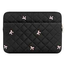 Laptop Sleeve With Embroidered Bows 11,13-14, 15-16 Inch Laptop Case, Compatible With 11-16 Inch Chromebook PC Notebook - Black - View 3