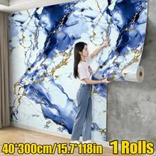 Brodark 1 Roll 40x300cm 3D Marble Wallpaper Wall Sticker 3D Wall Panel Wall Sticker Luxury Gold Texture Self-Adhesive Wall Sticker Thickened Waterproof Oil-Proof Stain-Resistant Kitchen Bathroom Living Room Background Wall Essential For Rental Renovation - 40x300cm / 15.7x118in - View 12