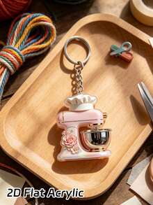 2D Flat Baking Machine Pattern Acrylic Pendant, Mom's Keychain, Handbag, Backpack Charm, Cooking Enthusiast Souvenir, Can Be Hung On Backpack, Handbag, Car Keys, Door Keys, Suitable For Dating, Studying, Working, Commuting, Phone Accessories, Wedding Season, Bridesmaid Gift, Bride Gift, Birthday Gift, Halloween Gift, Christmas Gift, Mother's Day Gift, Teacher's Day Gift - Multicolor - View 5