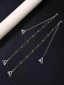2/4/6 piezas/pares Cadena de hombro de sujetador ajustable con strass, cadena corporal de metal para sujetador de mujer, accesorio de lencería - Multicolor - Ver 9