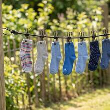 Portable Indoor/Outdoor Clothesline With Clips, Windproof And Anti-Slip, Nylon Perforated Rope, Suitable For Travel, Camping, Rental, Dorm, Hotel, Includes Storage Bag Set - Multicolor - View 7