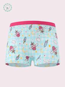 Random 5Pcs Girls Big Tween Girl Panties Cute Cartoon Animal Print Elastic Breathable Comfortable Girls Boxer Briefs - Multicolor - View 4