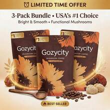 Gozycity Best Seller – Mushroom Coffee 3-Pack | 6 Adaptogens For Energy, Focus & Gut Health | Smooth, No Jitters | Coffee Alternative For AM/PM | Limited Time – 3-Pack = Super Savings - 3 件裝 - 查看 1