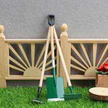 Dollhouse Mini Alloy Gardening Accessories, Miniature Fairy Garden Scene Farming Tools, Green Gardening Set, Mini Creative Decor, Decorative Collectibles - Black - View 5