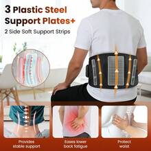 Wireless Heating Pad With Massage Function, Waist Massage Support Belt, Adjustable Straps, 3 Temperature Levels, Auto Timer, Suitable For Back Care, Provides Relief And Support, Perfect As Birthday Gift For Men And Women, Portable Back Massager, USB Rechargeable, Suitable For Mom, Dad And Elderly - View 6