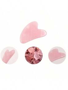1pc Facial Gua Sha Massage Tool, Acupoint Muscle Cell Repair Slimming Face Beauty Quartz Stone Gua Sha Board - Multicolor - View 2