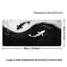 Black White Koi Mouse Pad Gamer XL Extra Large Home Mousepad XXL Office Natural Rubber Carpet PC Table Mat Mouse Mats - View 15