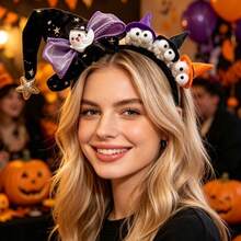 1 buah Bando Gaya Topi Penyihir Halloween, Aksesori Hantu Lucu, Properti Foto Pesta, Dekorasi Suasana, Hiasan Kepala Serbaguna - MultiWarna - View 6