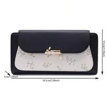 PRETTYZYS Women's Long Printed Fresh Fashion Minimalist Folding Zipper Multifunctional Wallet With Large Bill Compartment And Multiple Card Slots, Coin Purse, Large Capacity Wallet For Daily Use, Valentine's Day Gift, Christmas Gift - Black - View 5