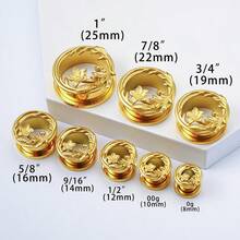 1 Pair 316L Stainless Steel Flower Ear Gauge Ear Cartilage Expander Body Piercing Jewelry Vintage - 1403 - View 3