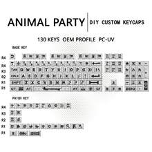 Animal Party Theme Cute DIY Keycaps Original Height PC Translucent Frosted Compatible With Mechanical Keyboards - View 14