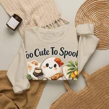 Too Cute To Spook Sweatshirt | Little Italian Ghost | Halloween Vespa Sweater - 樣式1 - 查看 7