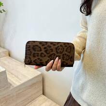 1pc Leopard Print Long Zipper Wallet Women's Vintage Personalized Clutch Purse Large Capacity Multi-Card Slot Fashion Coin Purse Multiple Colors Available - Multicolor - View 10
