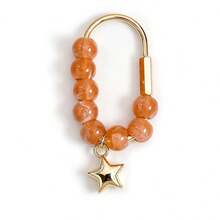 Dopamine Candy Color Beaded Keychain Heart Star Pendant Charm Bag Decoration Natural Stone Crystal Beaded Keychain/Bag Pendant-Colorful - Multicolor - View 17