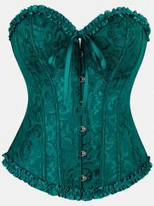 Elegantes Vintage-Korsett-Top im Hofstil mit Vorderknöpfen, Schnürung hinten, Taillenformung durch Stäbe, geeignet für Hochzeit, Party, Halloween-Outfit - Verschiedenfarbig - Übersicht 109