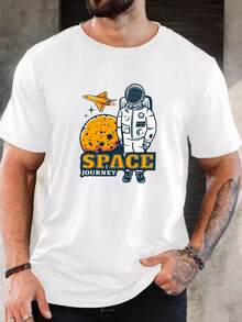Men's Pure Cotton Short Sleeve T-Shirt Casual Summer Breathable Regular Fit Daily Wear Comfortable Classic Soft Basic Tee - 白色 - 查看 1