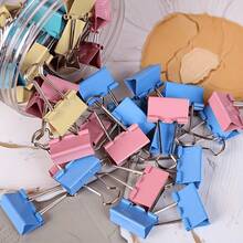 25pcs Random Color Long Tail Clips, Rust-Proof Strong Metal Paper Clips For Home Office Organization, Back To School Essential - Sets - View 5
