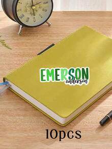 10pcs Customized Name Stickers, Personalized Text Labels, Waterproof Stickers For Water Bottles, Notebooks, Computers, Kids Stickers - Multicolor - View 14