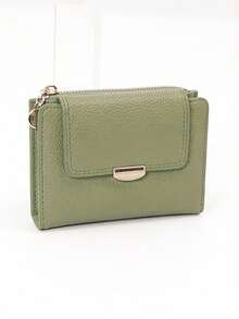 MINGYOU Fashionable Soft Textured Handheld Short Wallet Zipper Coin Purse - Green - View 7