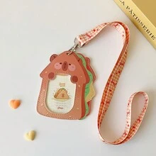 Food Cartoon Lanyard Card Holder Cute Toast Bear Student Campus Meal Card Bus Subway Card Idol Photo Card Storage Protective Case - Multicolor - View 15