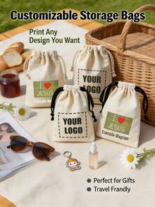 10pcs/25pcs Customized Pattern Drawstring Gift Bags - Gifts For Her/Him - Elegant Drawstring Closure - Personalized Pattern/Logo/Text Jewelry Bags - 6.3 X 3.94 Inch Medium Size, Perfect For Wedding Favors, Anniversaries - Multicolor - View 5