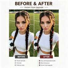 2pcs/Pack Colorful Beaded Woven Hair Ties Hair Accessories Ponytail Hair Bands High Elasticity Hair Ropes Ponytail Hair Decoration - Multicolor - View 4